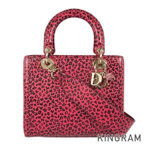 Christian Dior Lady Leopard Leather Handbag